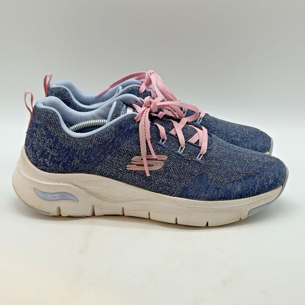 Skechers Arch Fit 2.0 Rich Vision Sneakers Women's 10 Blue Pink Running Shoes